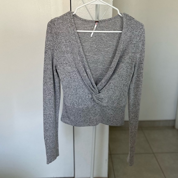 Free People All Types Of Twisted Top Grey Size S - Picture 3 of 9